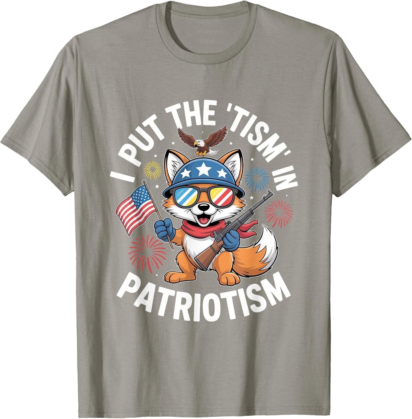 I Put The Tism in Patriotism USA Patriotic Athletic Eagle