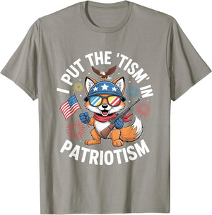 I Put The Tism in Patriotism USA Patriotic Athletic Eagle
