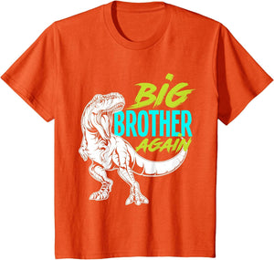 Kids I'm Going to Be A Big Brother Again Dinosaur Dino
