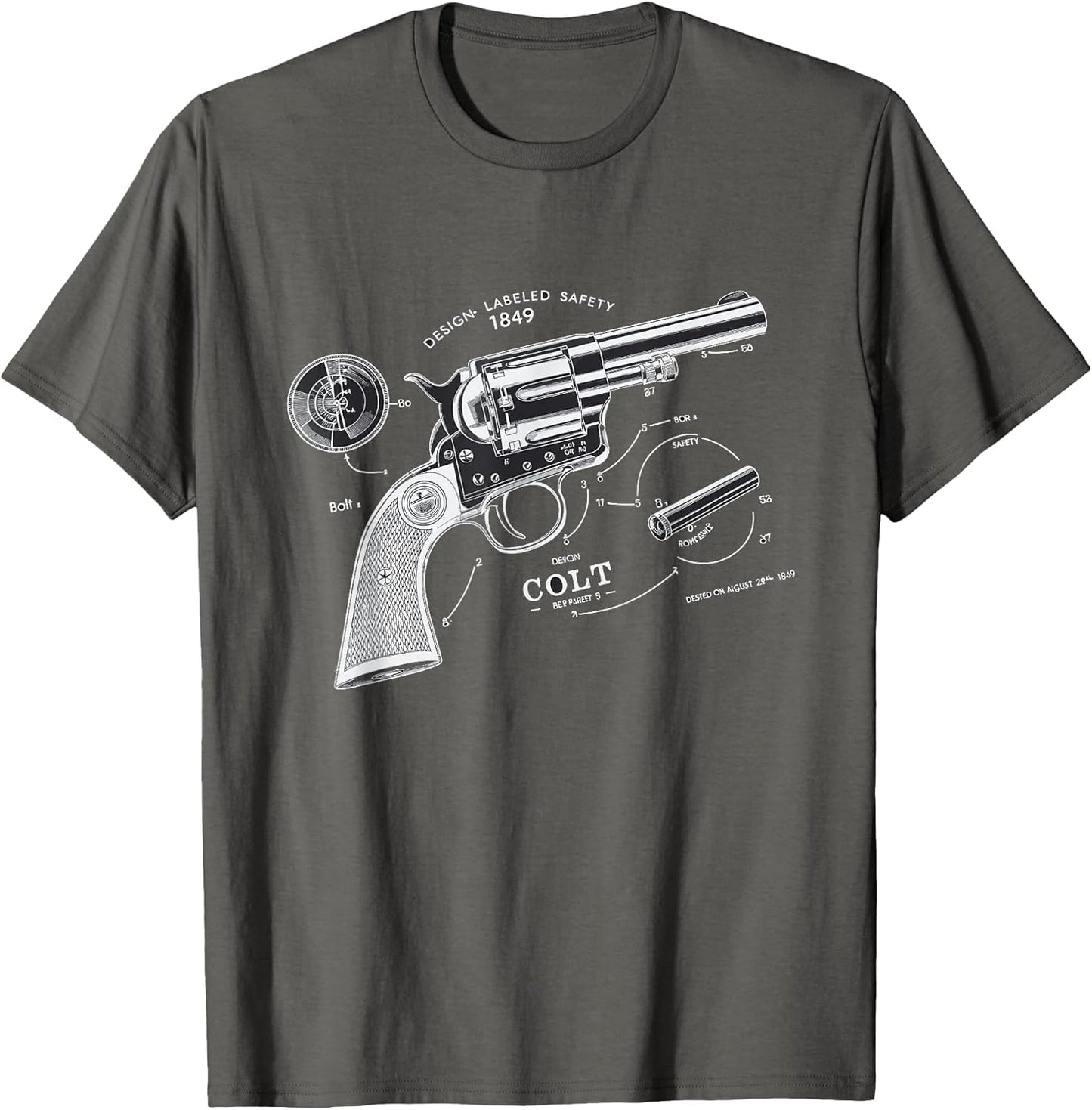 Vintage Patent Print 1839 Revolver Western Gun