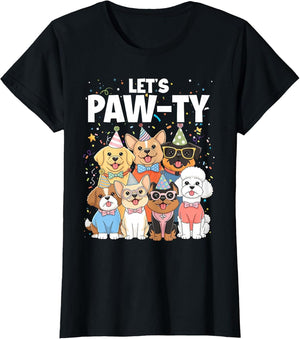 Dog Mom Birthday Dog Bday Boy Girl Let's Pawty Birthday