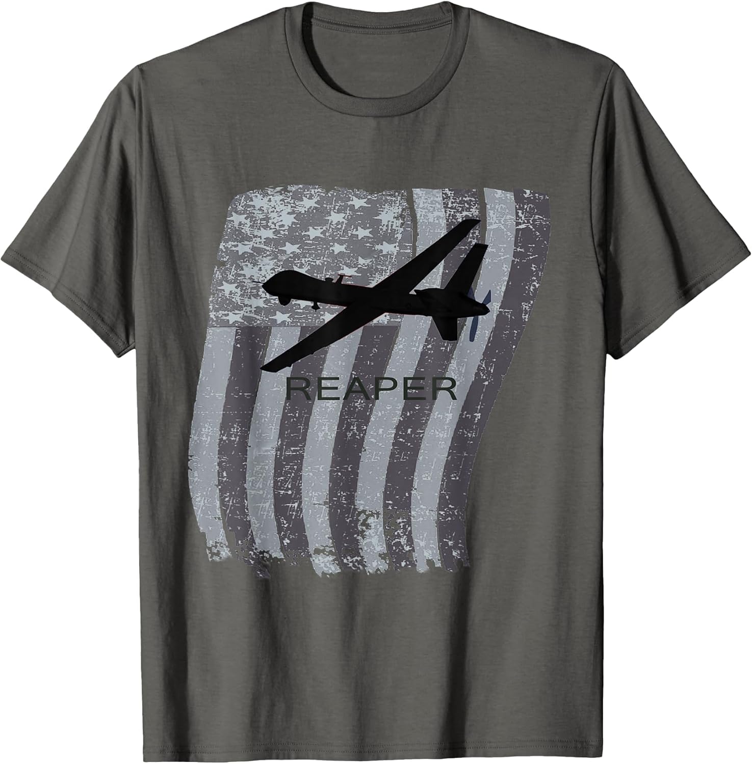 MQ-9 Reaper Drone Plane Distressed US Flag