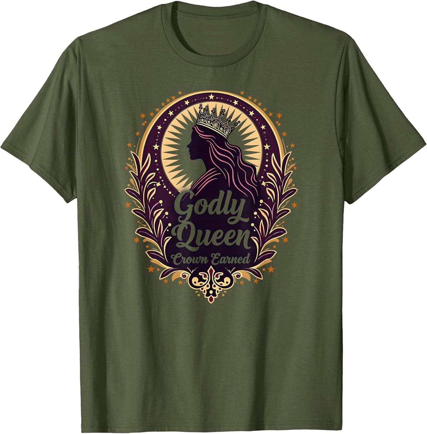 Godly Queen Crown Earned Faith Empowerment Design