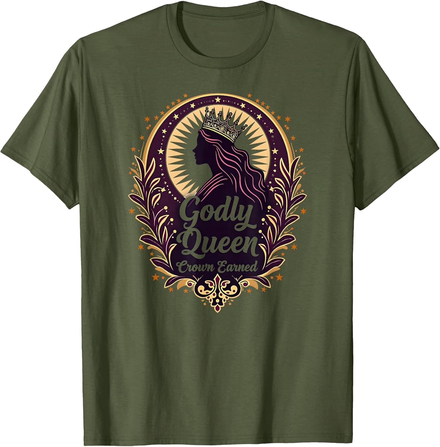 Godly Queen Crown Earned Faith Empowerment Design