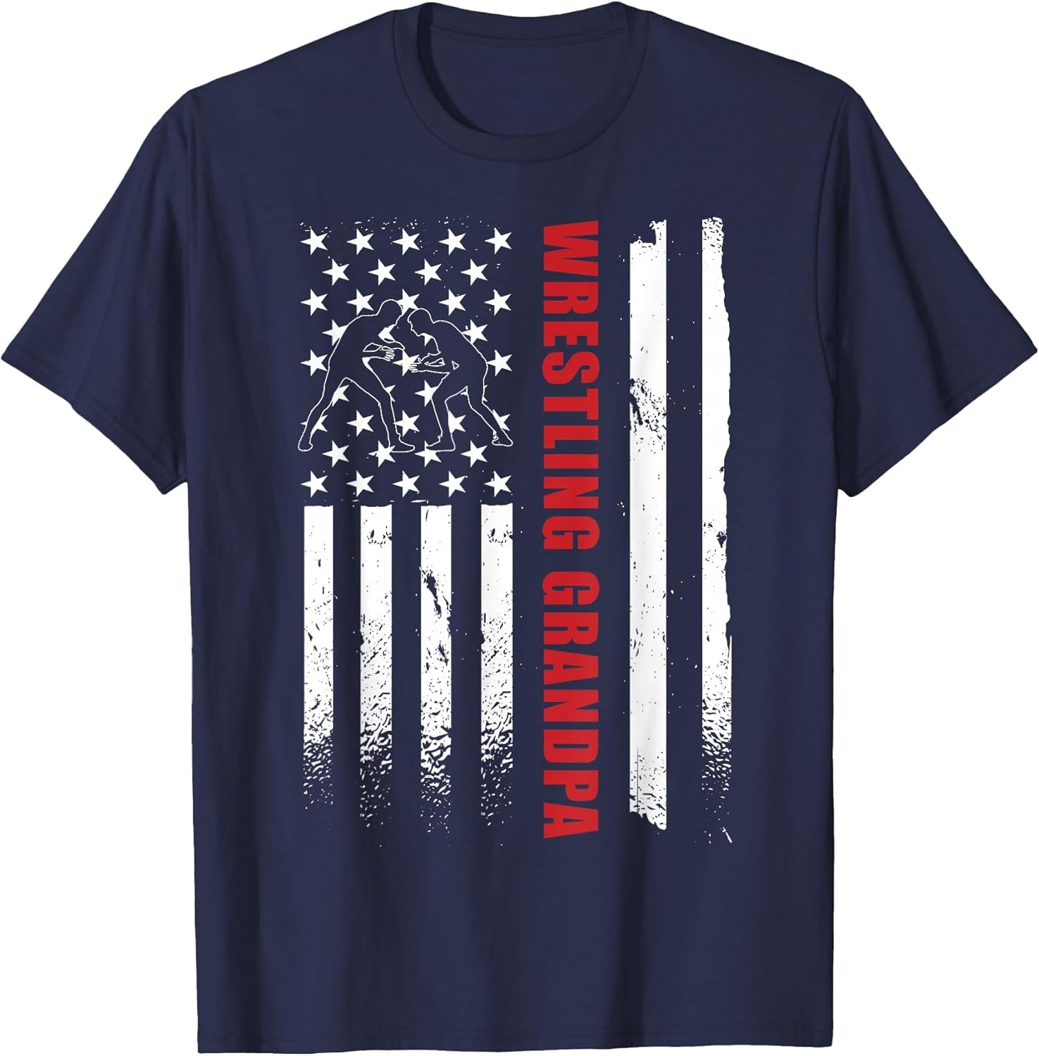 Wrestling Grandpa Apparel Wrestling Grandson American Flag