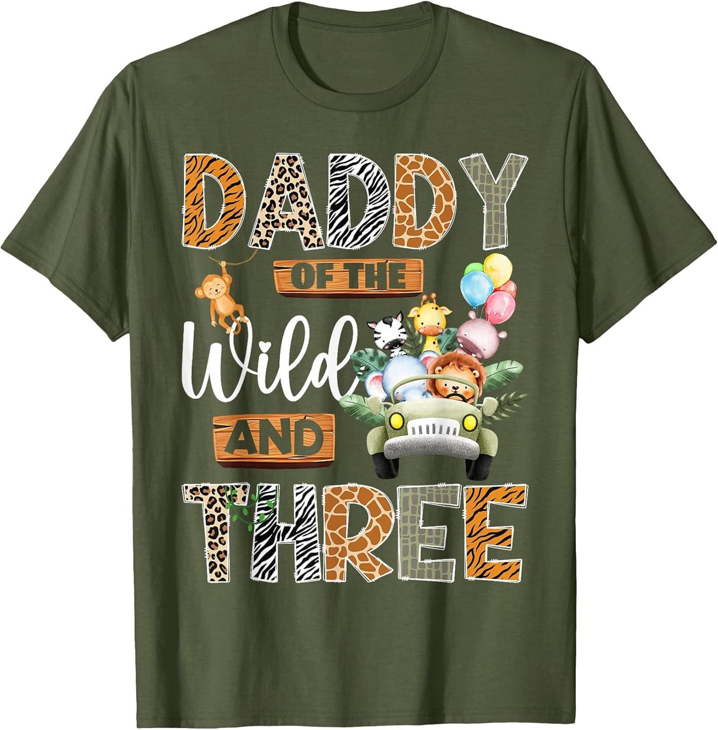 Daddy of The Wild and Three 3Rd Birthday Boy Safari Truck