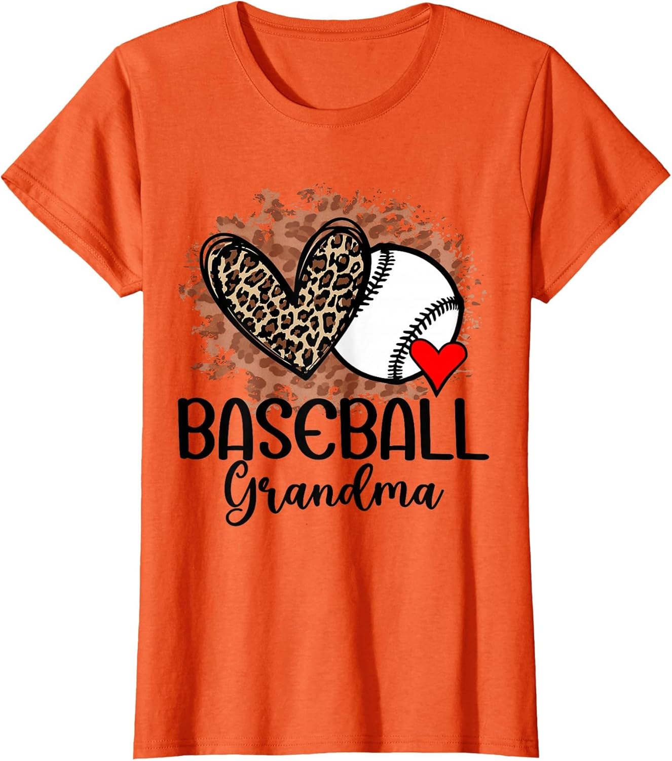 Baseball Grandma Funny Leopard Heart Proud Baseball Grandma