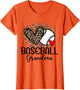 Baseball Grandma Funny Leopard Heart Proud Baseball Grandma