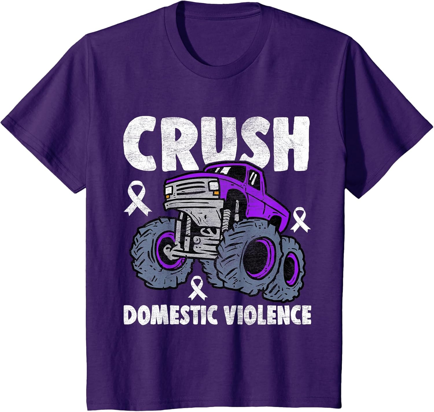 Crush Domestic Violence Awareness Monster Truck Purple Kids