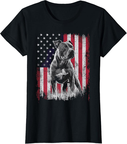 Pit Bull Dog Dad Mom 4th of July Patriotic USA Women Men
