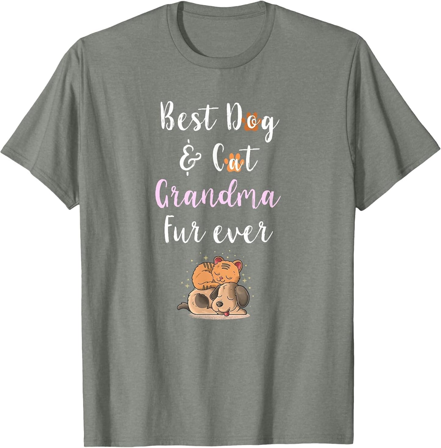 Best Dog & Cat Grandma Fur Ever Funny Fur Kid Granny Saying
