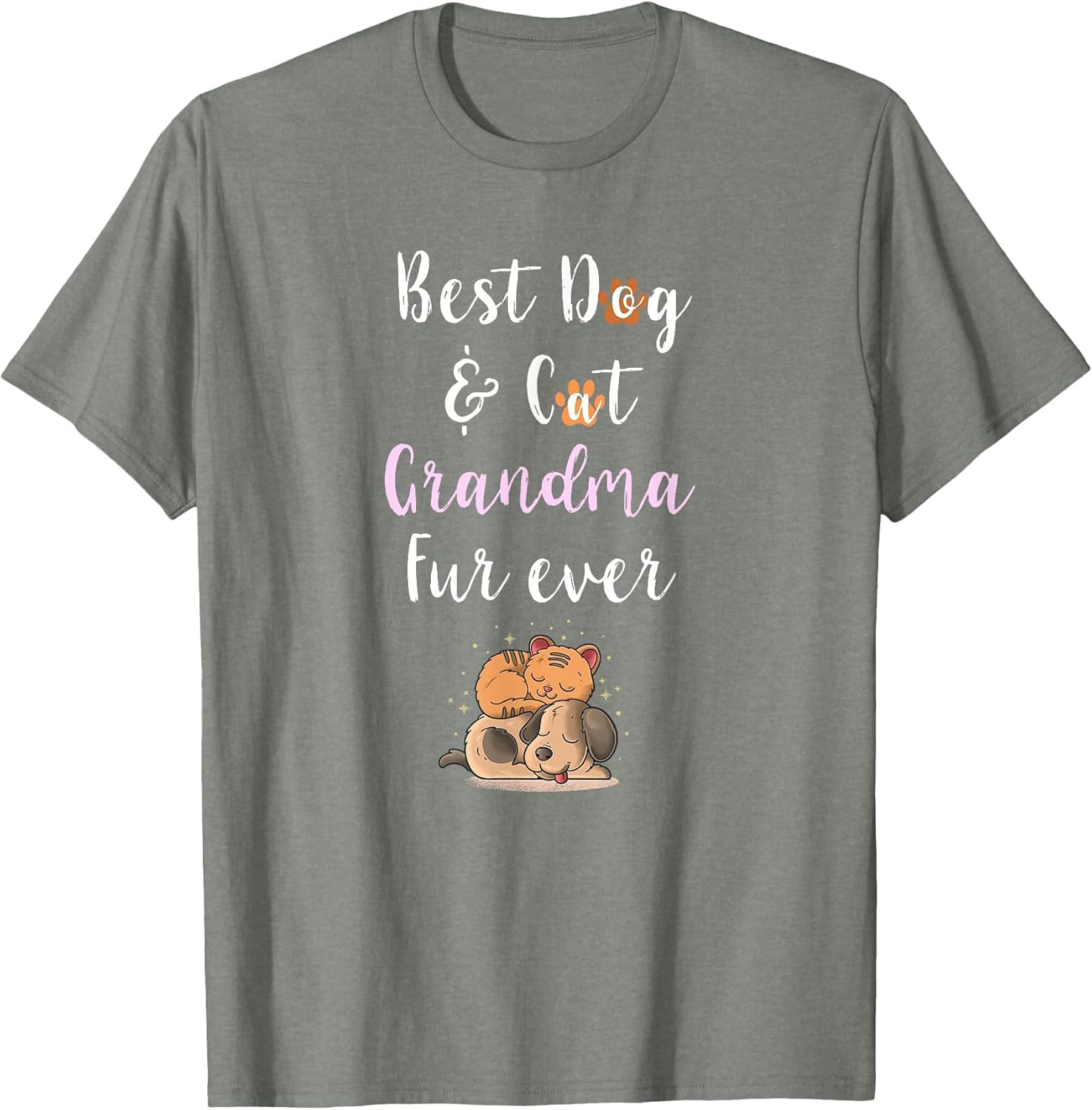Best Dog & Cat Grandma Fur Ever Funny Fur Kid Granny Saying