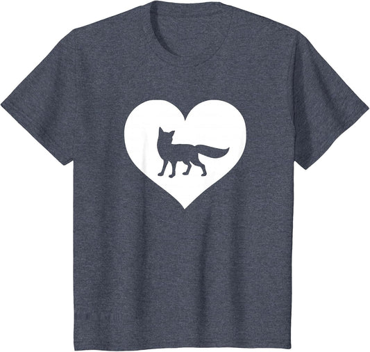 A Cute Purple or Pink Fox , Youth, Heather Blue, Large