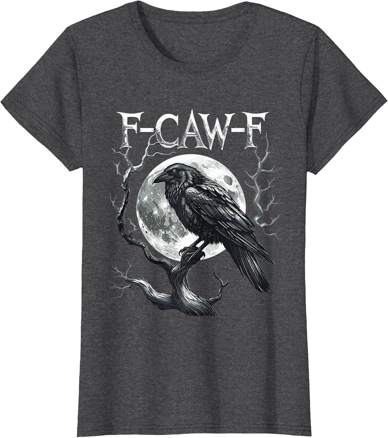 F-Caw-F Raven Moon Gothic Halloween, Black Crow Bird Lover
