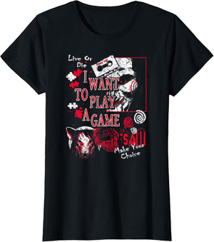 Saw I Want to Play a Game Poster Collage Horror Movie
