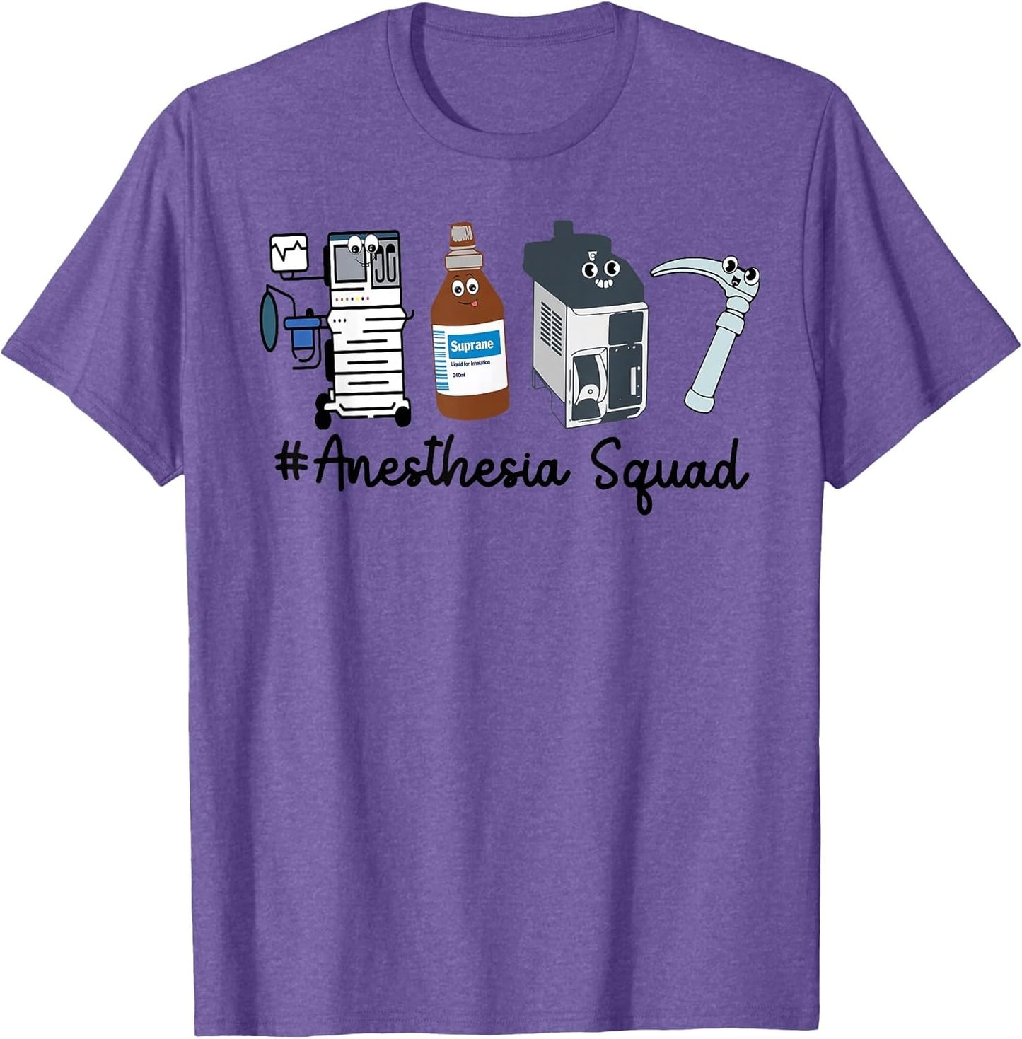 Funny Anesthesia Tech, Anesthesia Squad Goals CRNA Anesthesi , Men, Purple Heather, Small