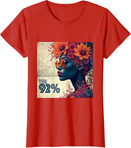 The 92 Percent – The 92 Logo on Floral Design Black Women