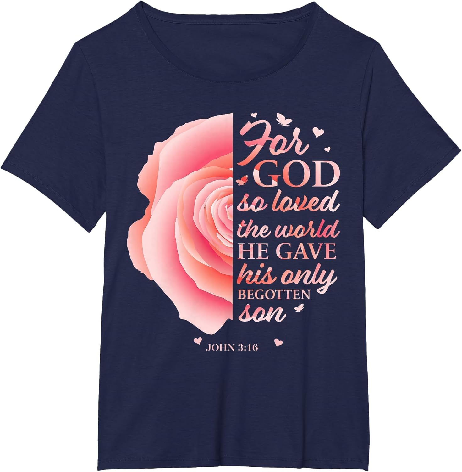 John 3:16 Pink Flower Christian Sayings Women Gifts Mom Her