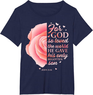 John 3:16 Pink Flower Christian Sayings Women Gifts Mom Her