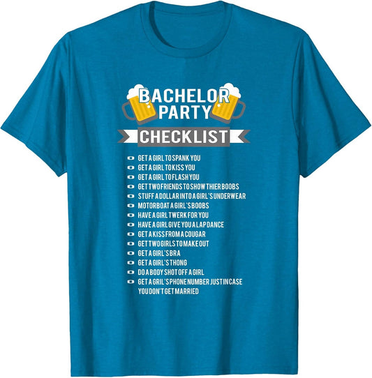 Bachelor Party Checklist Groomsmen Best Man T Shirt