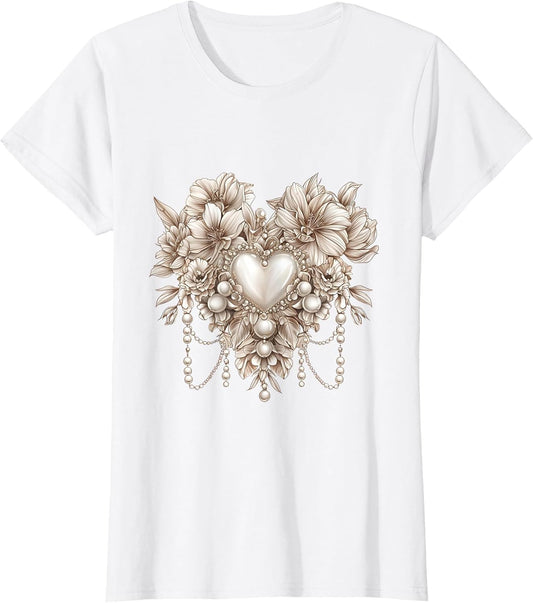 Blooming Love Pearls and Gemstone Jewel Artwork