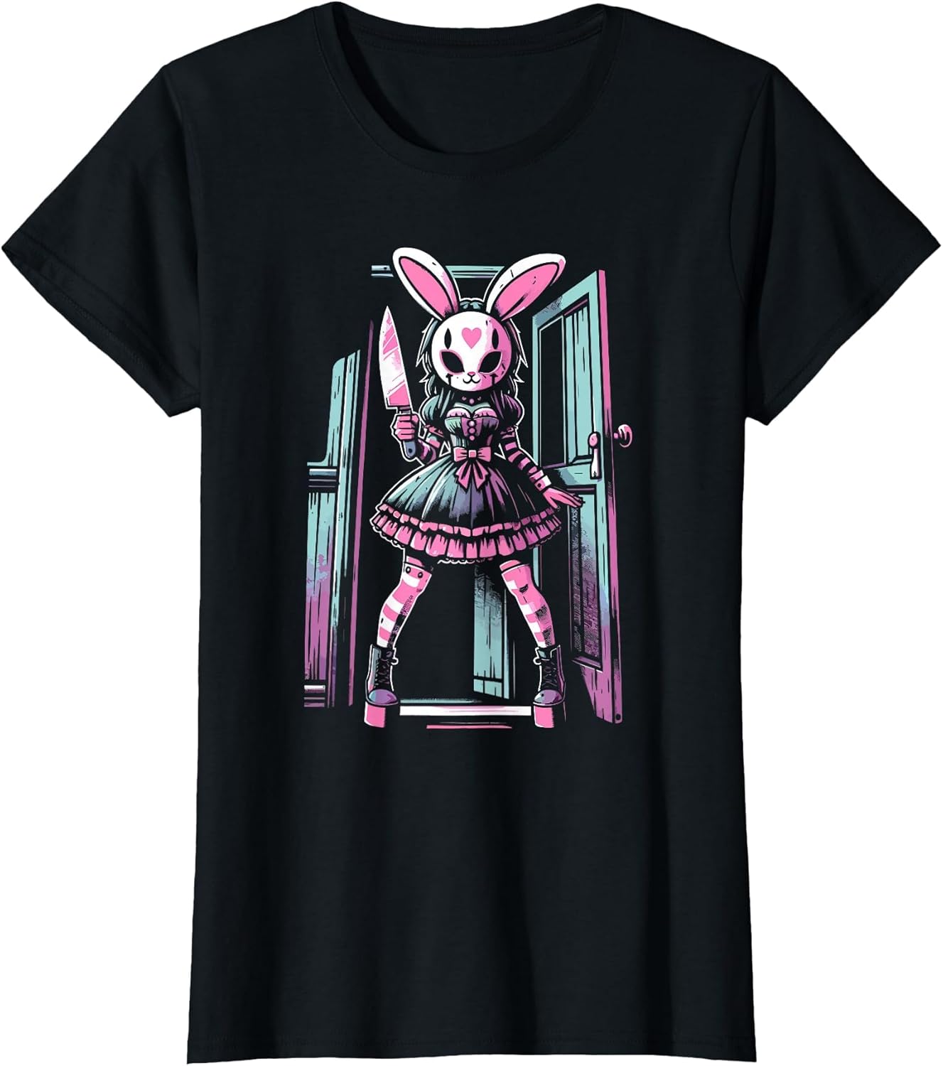 Pastel Goth Bunny Mask Girl Horror Slasher Anime Alt Rabbit