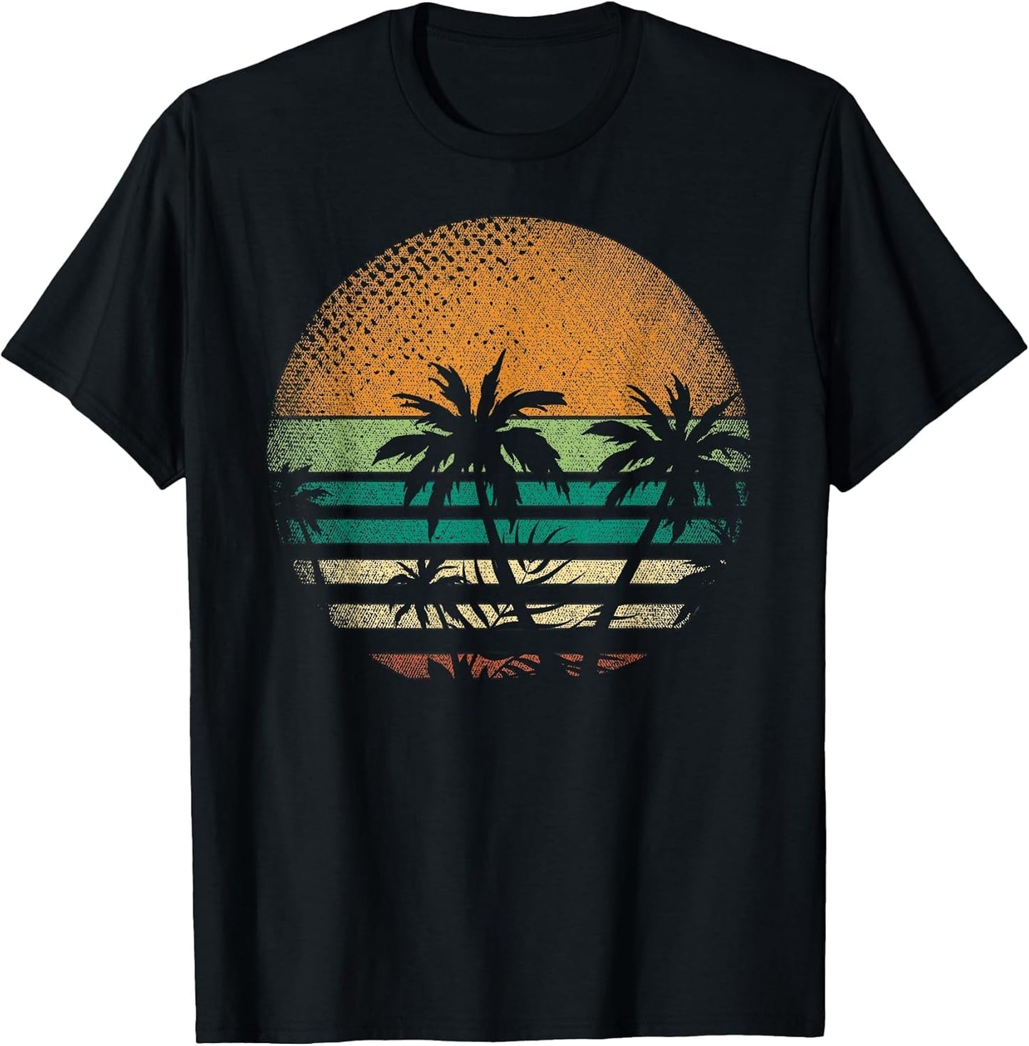 Sunset Beach Palm Trees Summer Vibes Retro Tropical Summer