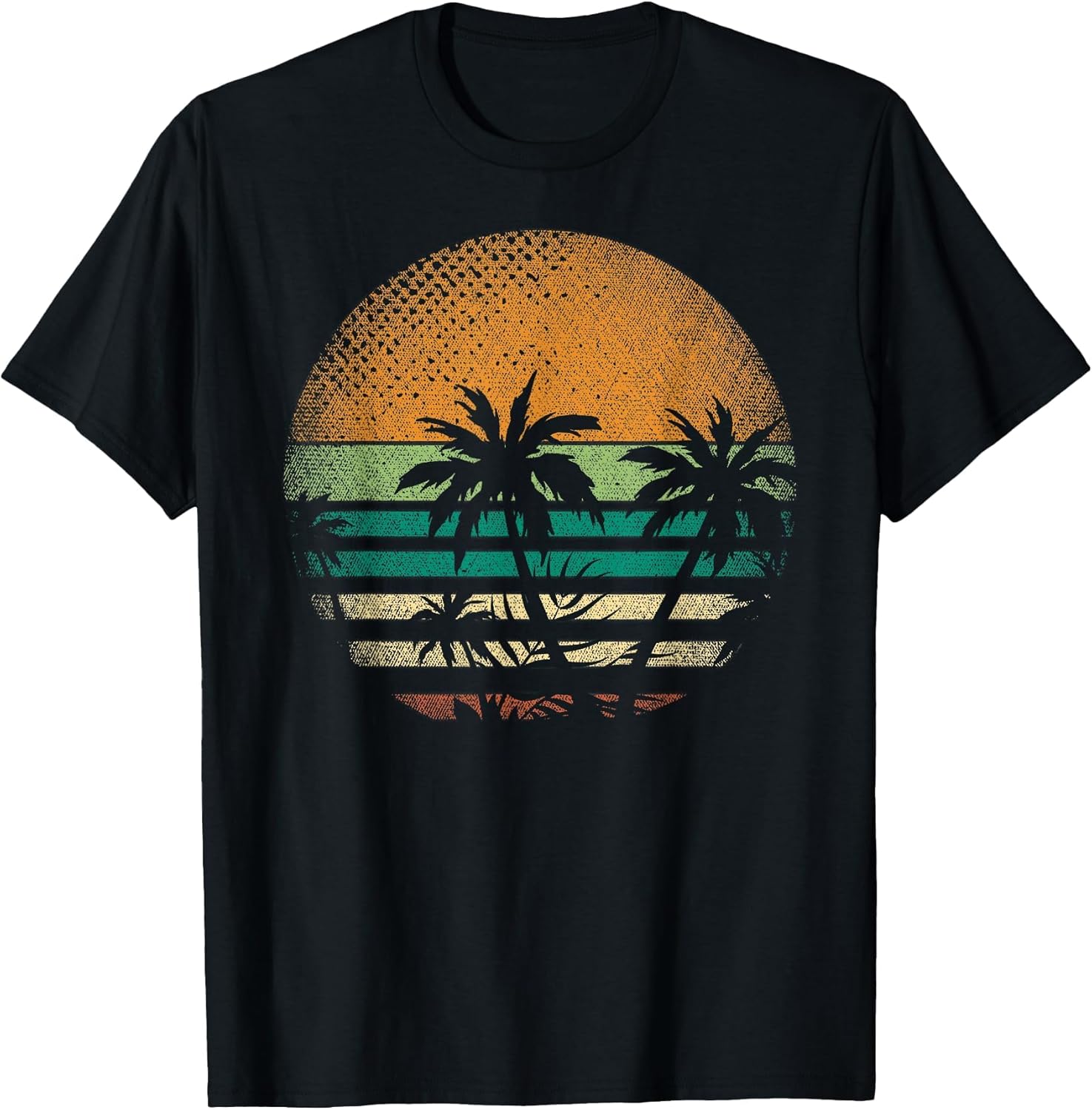 Sunset Beach Palm Trees Summer Vibes Retro Tropical Summer