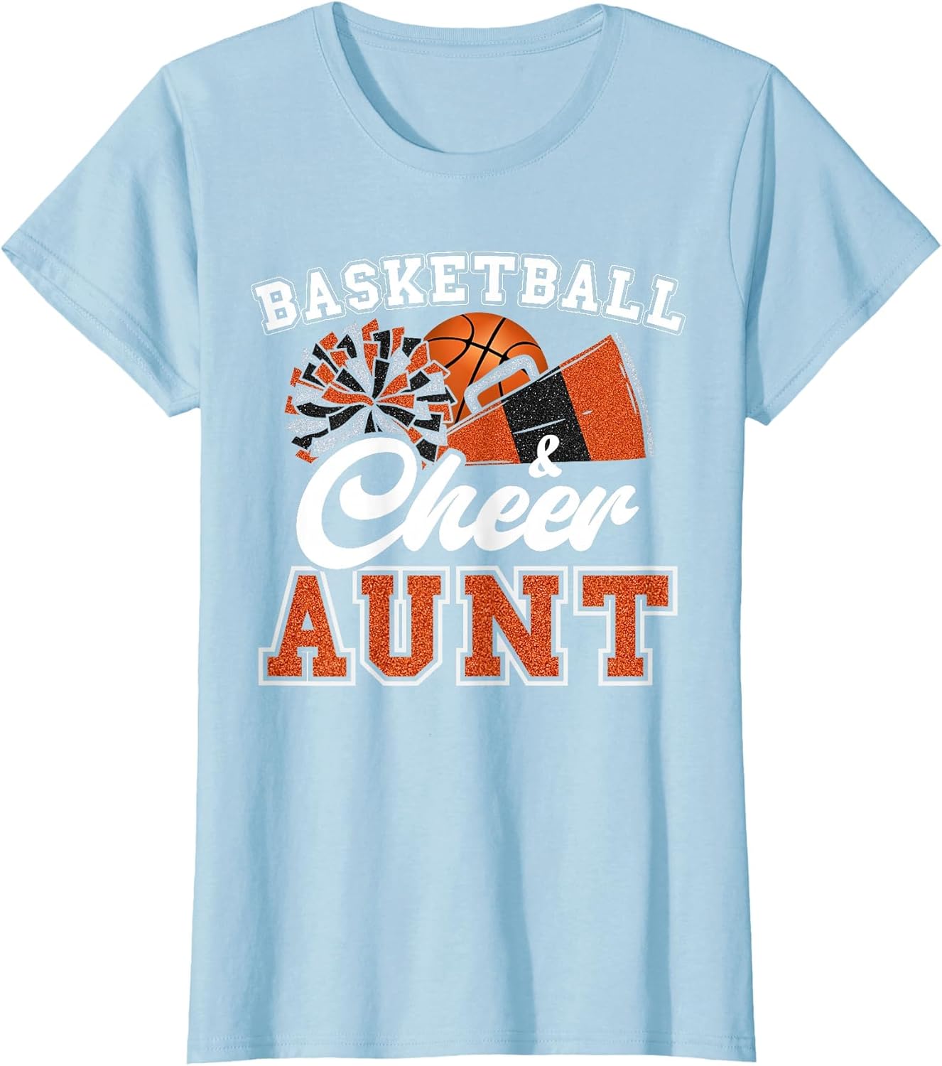 Proud Basketball & Cheer Aunt Cheerleader Niece Orange