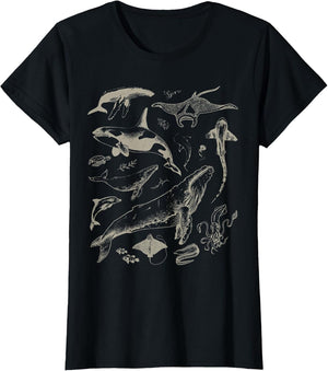 Retro Ocean Wildlife Shark Turtle Octopus Fish Animal Lover
