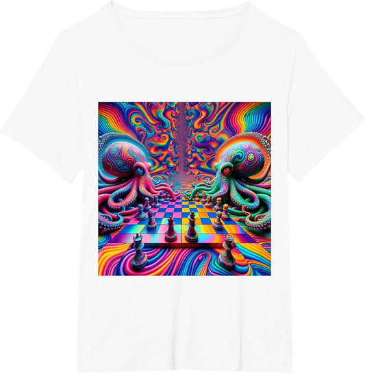 Trippy Octopus Alien Chess Battle EDM Music Rave Festival