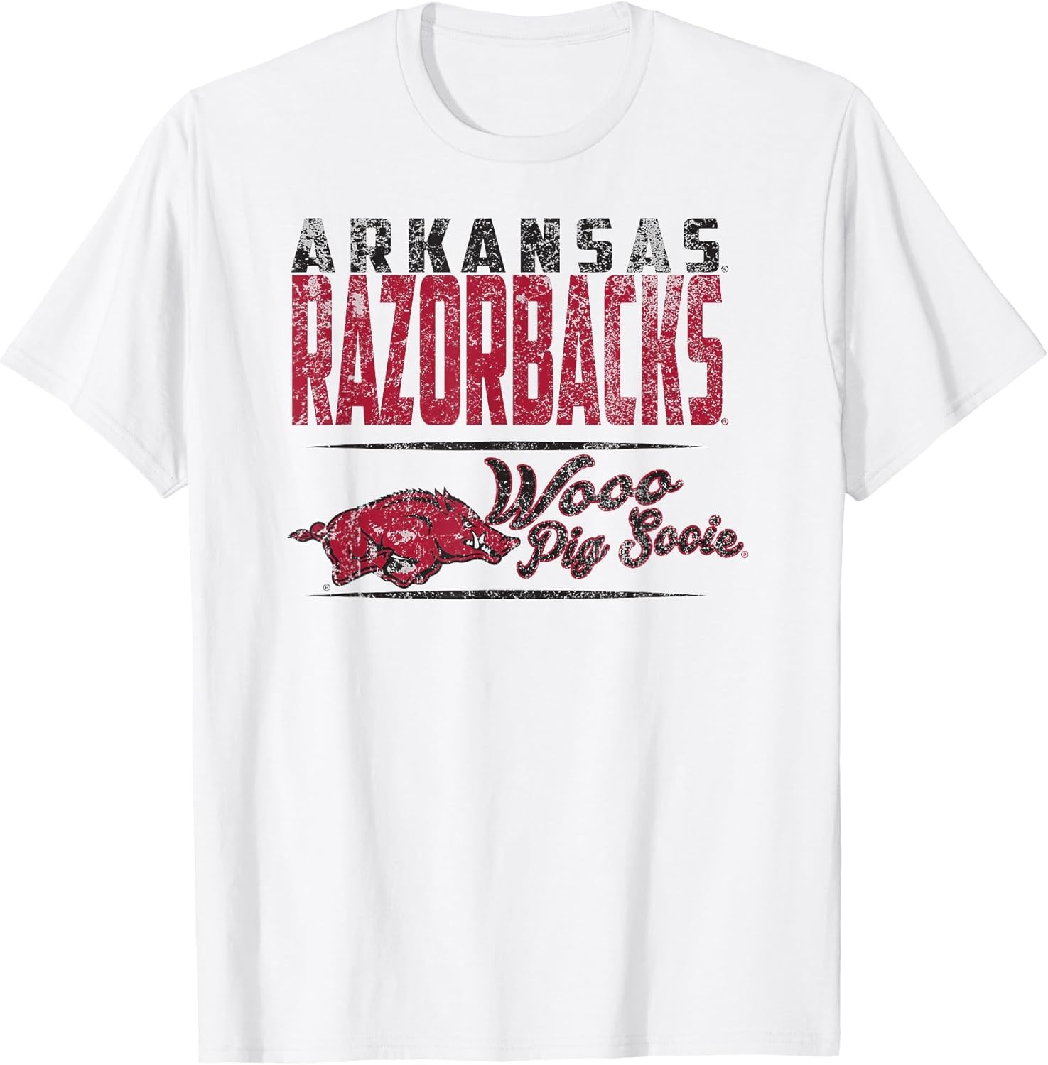 Arkansas Razorbacks Vintage Brush White Officially Licensed