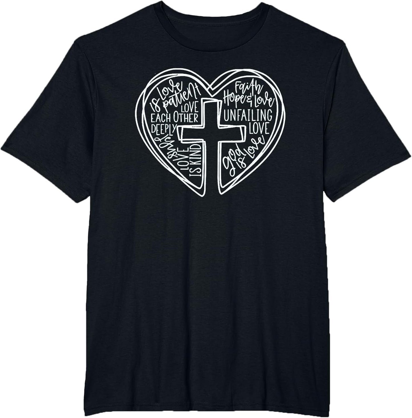 Easter Christian Heart Shirt Jesus is Love Word Heart Cross