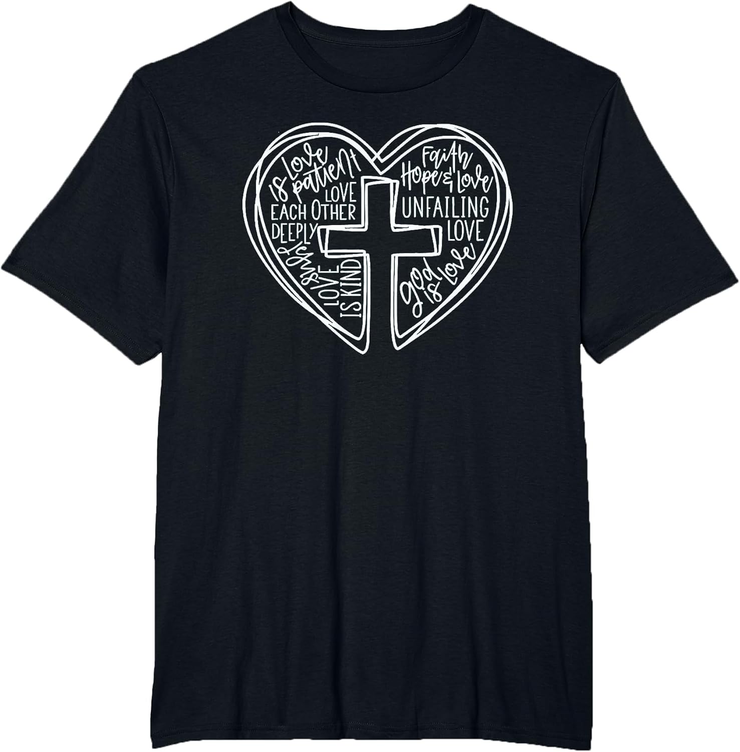 Easter Christian Heart Shirt Jesus is Love Word Heart Cross