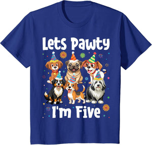 Lets Pawty I'm Five - Puppy Dog 5 Years Old 5th Birthday