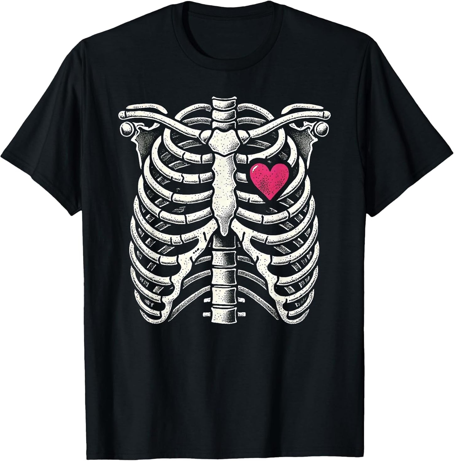 Heart Rib Cage X-Ray Adult Kids Funny Halloween Skeleton