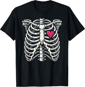 Heart Rib Cage X-Ray Adult Kids Funny Halloween Skeleton