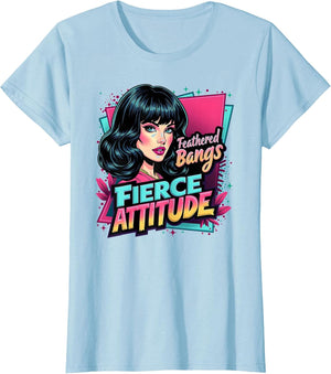 Feathered Bangs Fierce Attitude 80s Retro Design