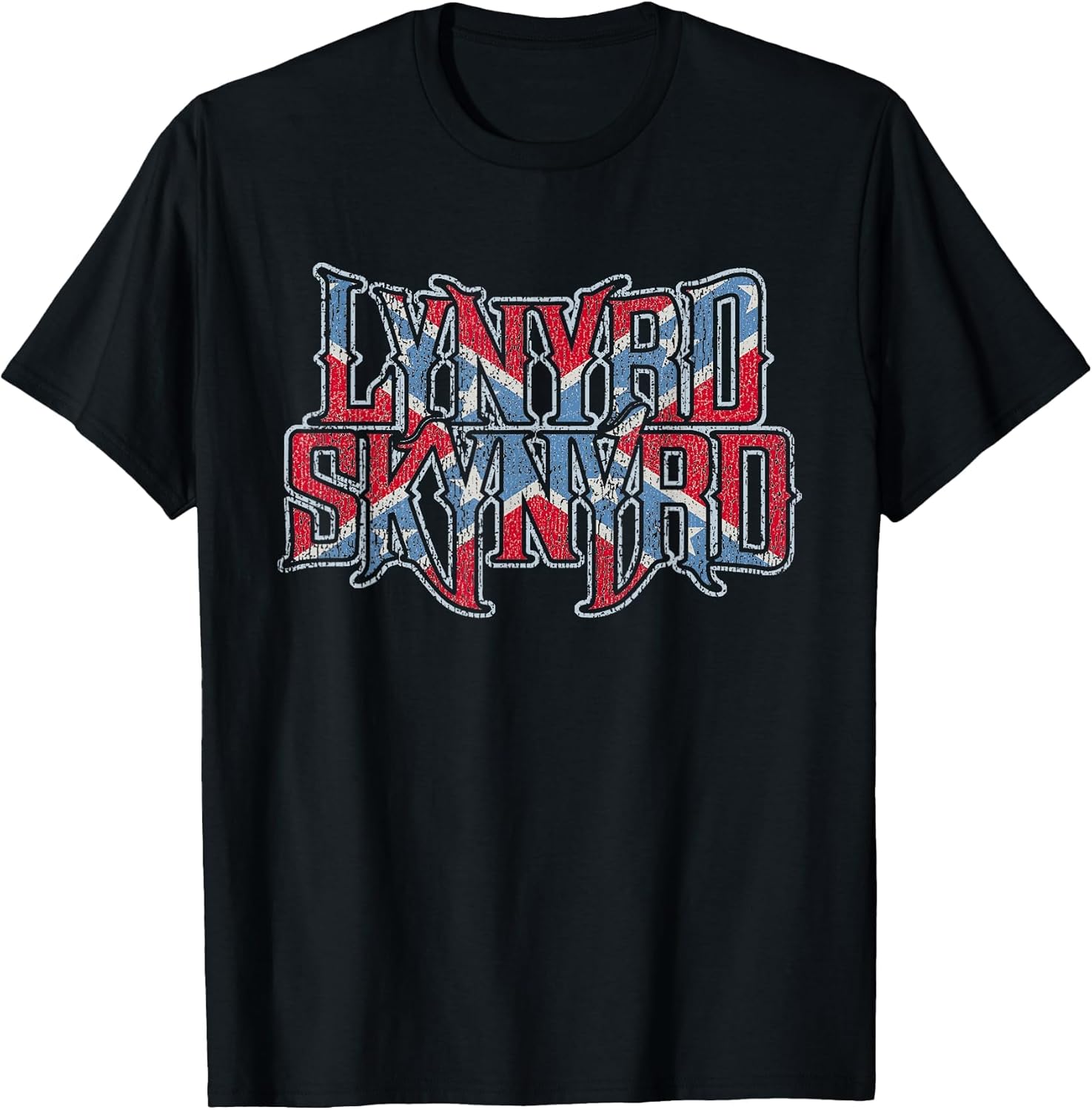 Lynyrd Skynyrd Vintage Logo Rock Biker US Flag Southern
