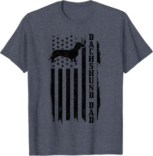 Dachshund Dad Vintage American Flag