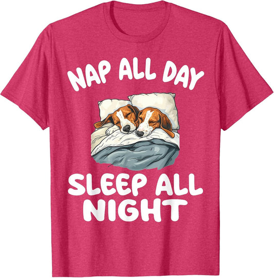 Cute American Foxhound Nap All Day Sleep All Night Pajamas