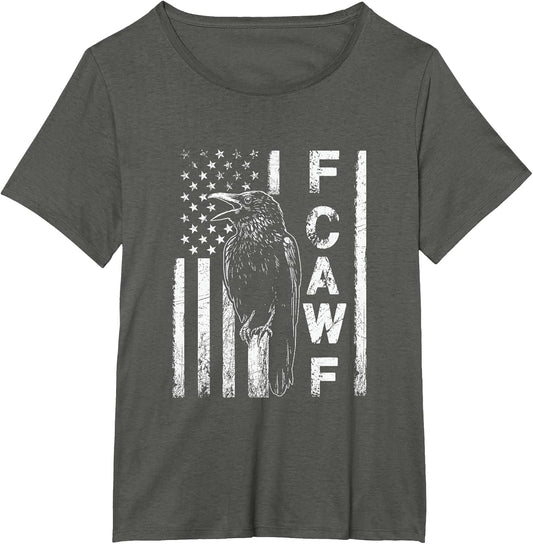 Funny F CAW F Crow with USA Flag