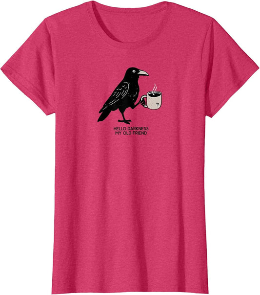 Hello Darkness My Old Friend Crow Coffee Spooky Halloween