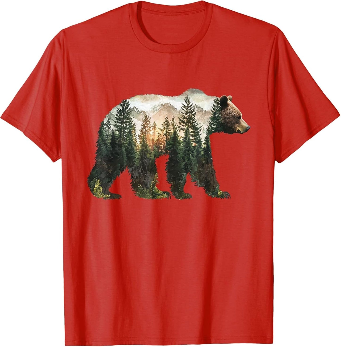 Bear Forest Mountains Trees Nature Sunset Outdoor Graphic