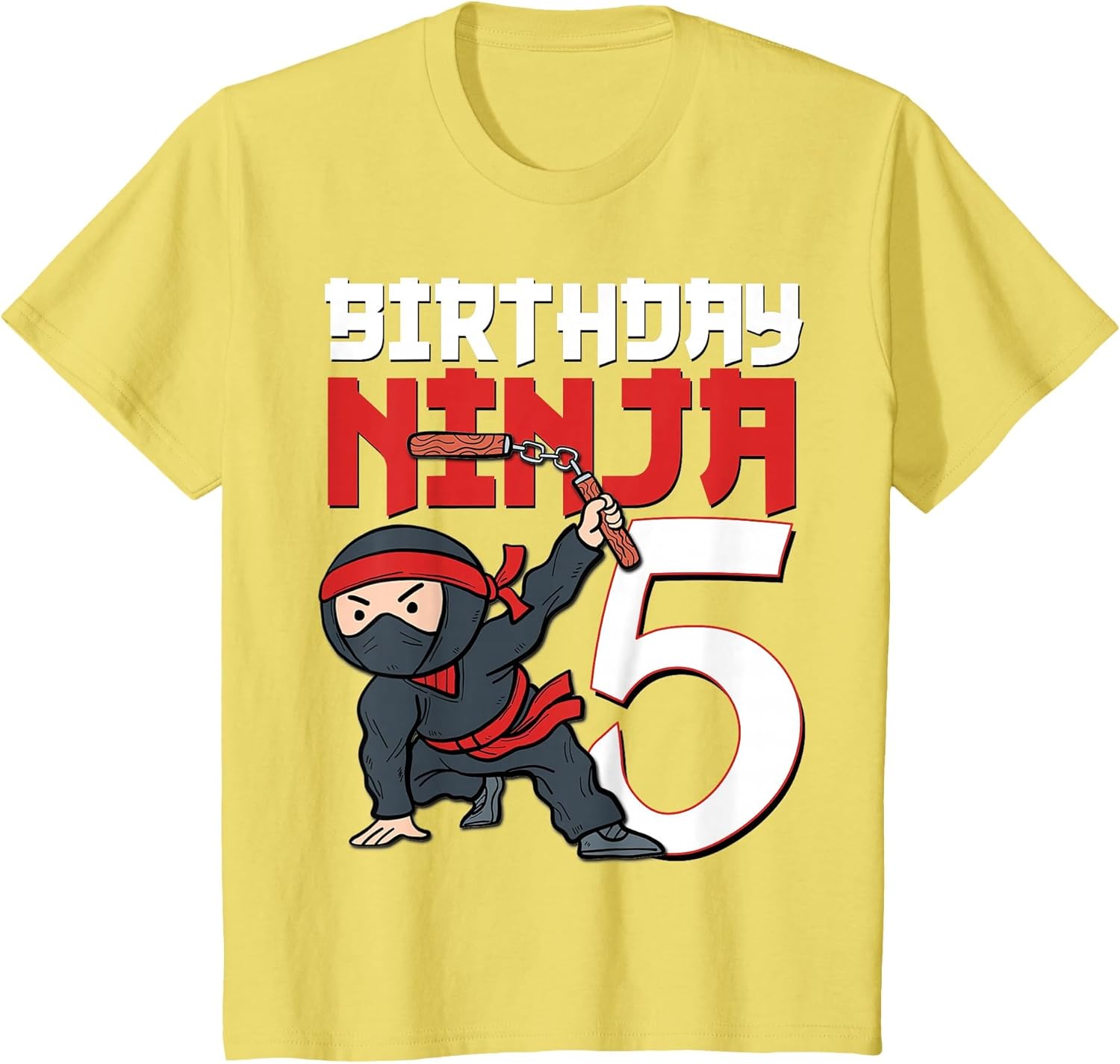 Kids 5th Birthday Ninja I'm 5 Years Old Bday Party Best Boy