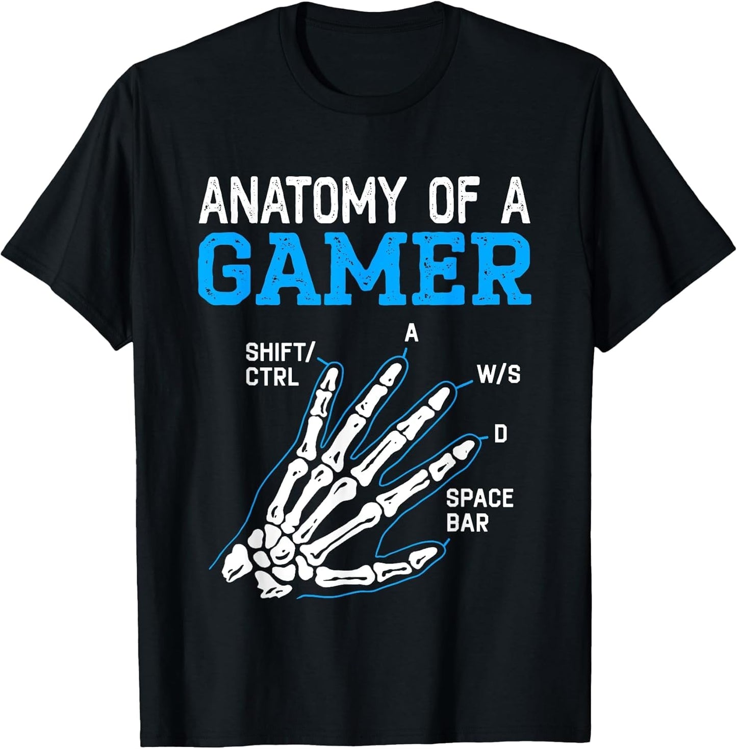 Anatomy of A Gamer Skeleton Hand Funny Boys Kids Gaming