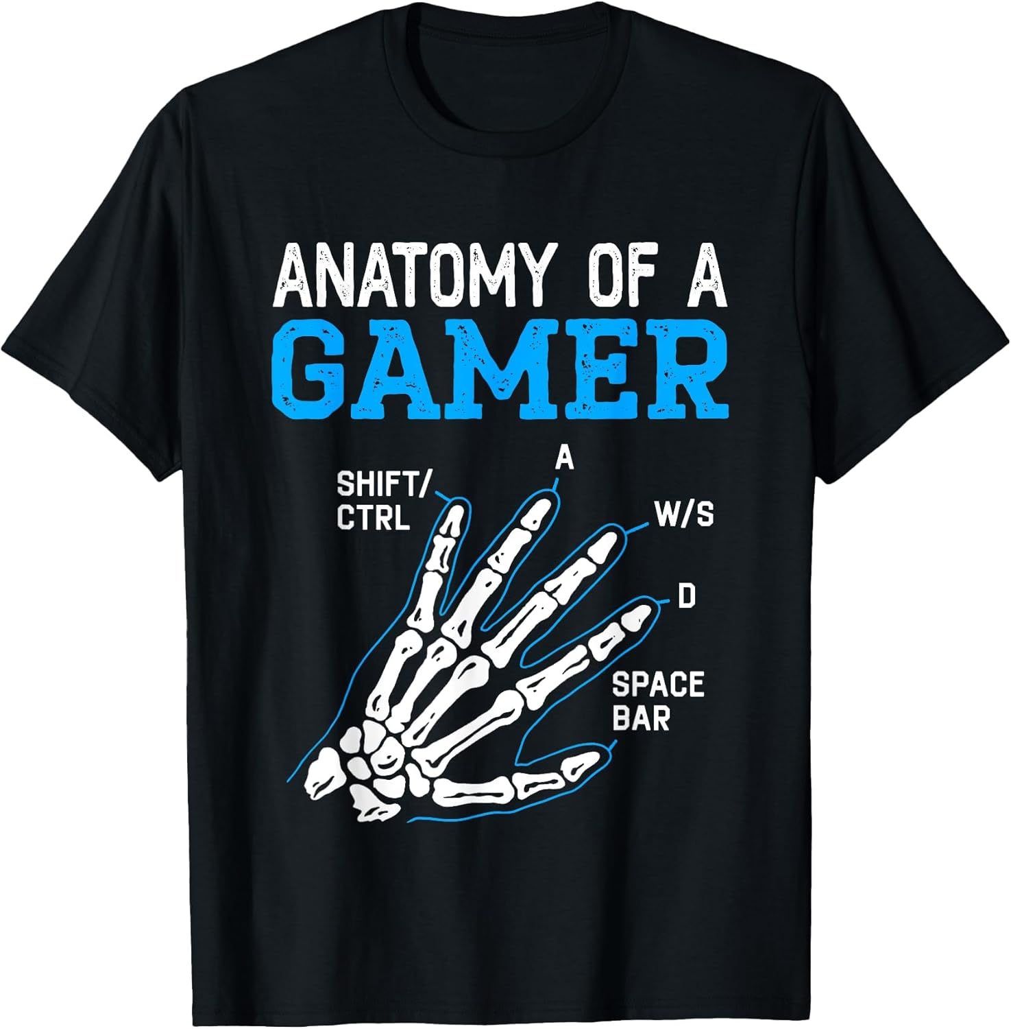 Anatomy of A Gamer Skeleton Hand Funny Boys Kids Gaming