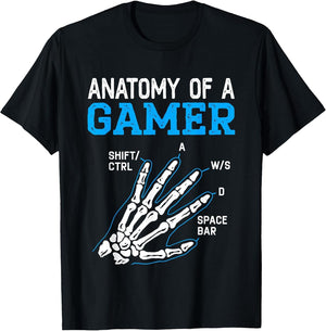 Anatomy of A Gamer Skeleton Hand Funny Boys Kids Gaming
