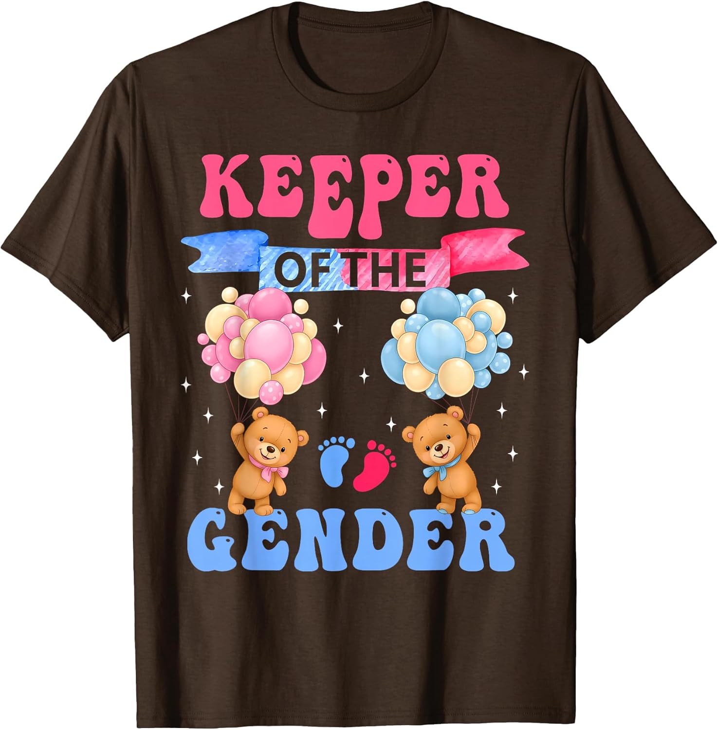 Keeper of The Gender Reveal Cute Bear Balloons Pink Or Blue