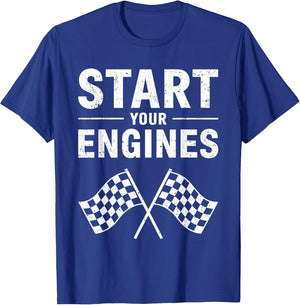 Start Your Engines Racing Day Plaid Flag